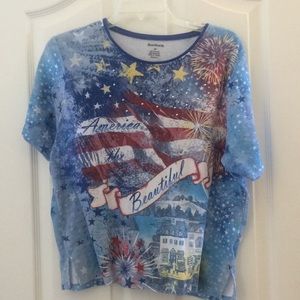 FINAL MARKDOWN PATRIOTIC bonworth tee petite small